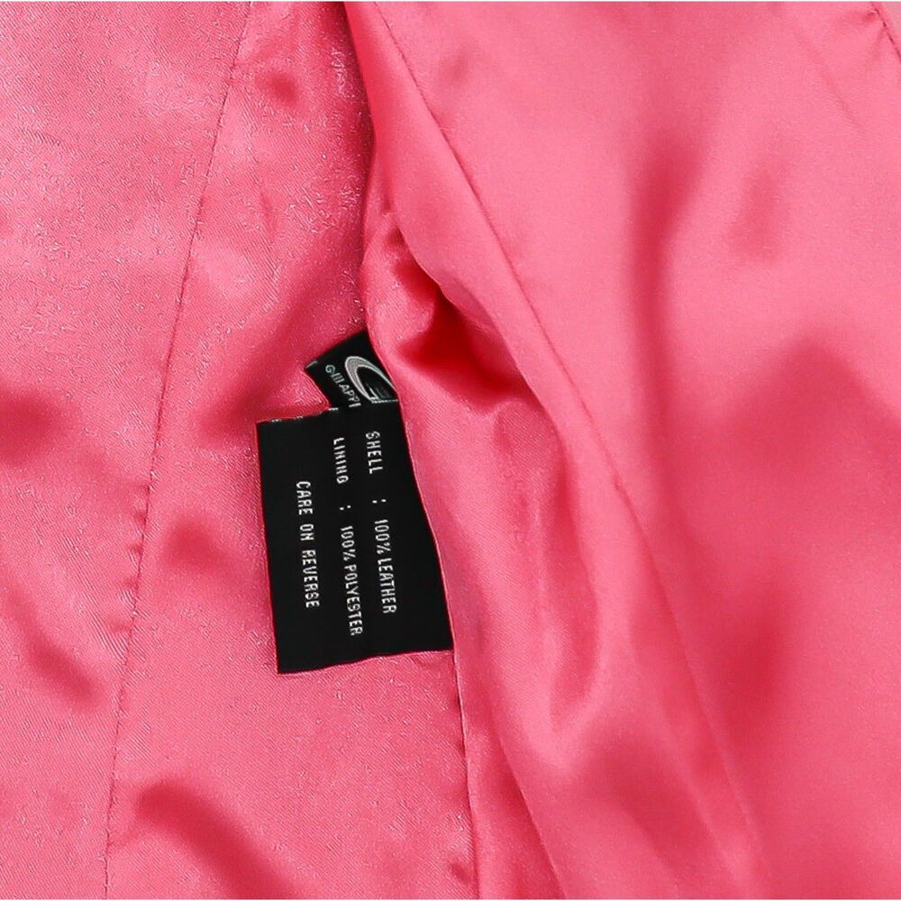Vintage Western Leather Jacket Pink Cowgirl Biker Rockabilly Boho Size Medium - Picture 6 of 6